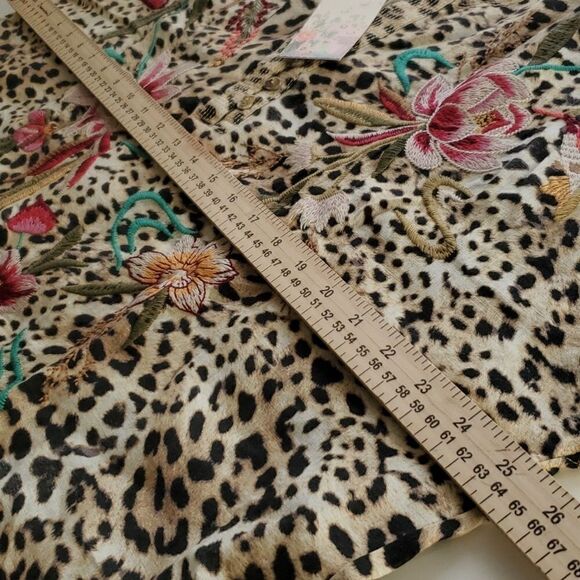 $295 JOHNNY WAS XL NEW LEOPARD EMBROIDERED MAISIE TUNIC DRESS extra large NWT - Picture 4 of 13